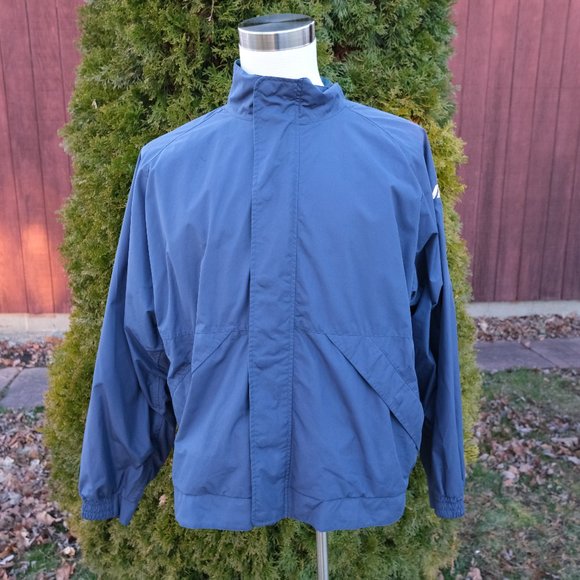 Vintage 90’s Mizuno Performance Wear Full Zip Windbreaker Jacket Navy Men's L - Picture 1 of 16